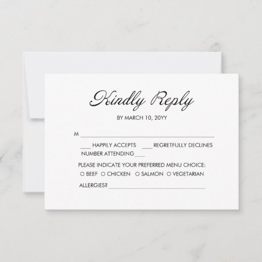 幸せよくはしゃぐなウェディングRSVPカード 招待状 (正面)