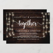 幸せを分かち合おう、結婚式の食事、駆け落ち結婚 招待状 (正面/裏面)