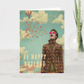 幸せを叫べ!| 超現実的アートのグリーティングカード カード (正面)