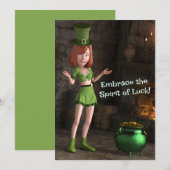 幸せを呼ぶレプラチャン少女と金のポット シーズンカード (正面/裏面)