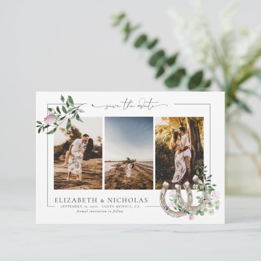 幸せを呼ぶ蹄鉄 シャムロックの緑 | 3枚の写真で見るウェディング セーブザデート (スタンド正面)