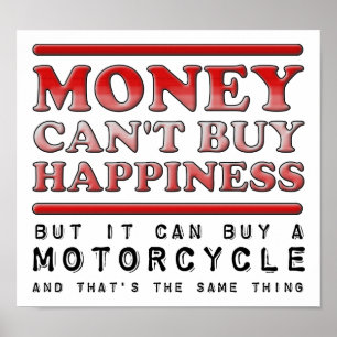 幸せを買うバイクの面白いポスター ポスター