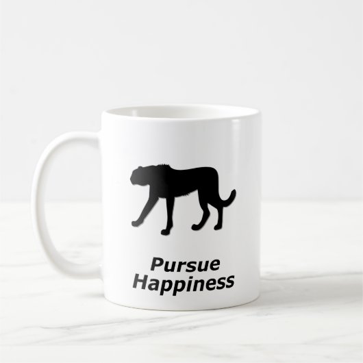 幸せを追求するチーター コーヒーマグカップ (左)