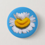 幸せを運ぶカモミールの花のスマイル 缶バッジ (正面)