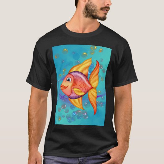 幸せを運ぶ幻想の魚 Tシャツ (正面)