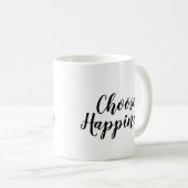 幸せを選ぶ |スローガンのマグカップ |ゴールデン金ゴールド コーヒーマグカップ (正面右)