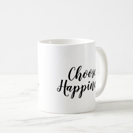 幸せを選ぶ |スローガンのマグカップ |ゴールデン金ゴールド コーヒーマグカップ (正面右)