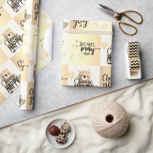 幸せを選ぶ、喜びを選ぶ、しかし祈 ラッピングペーパー (クラフト)