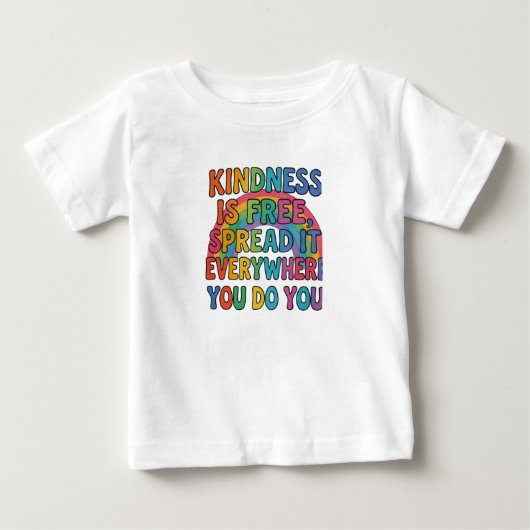 幸せを選ぼう – カラフルなポジティブ名言デザイン ベビーTシャツ (正面)