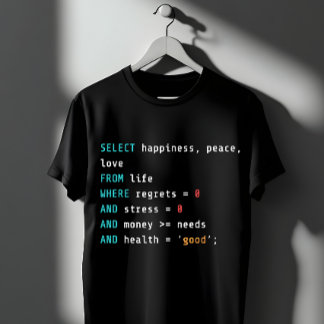 幸せを選択 SQLプログラマー Tシャツ