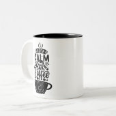 幸せを醸造保:落ち着いてコーヒーを作る ツートーンマグカップ (正面左)