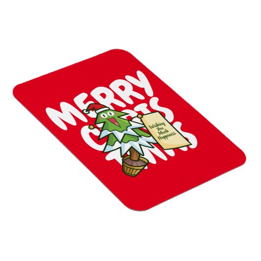 幸せを願うカスタマイズ可能なクリスマスツリー マグネット (右側)