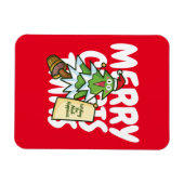 幸せを願うカスタマイズ可能なクリスマスツリー マグネット (横)
