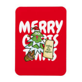 幸せを願うカスタマイズ可能なクリスマスツリー マグネット (縦)