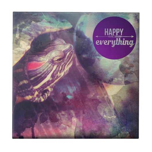 幸せウミガメの幸せ タイル (正面)