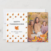 幸せエレガントモダンな感謝祭の秋の写真 シーズンカード (正面)