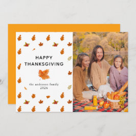 幸せエレガントモダンな感謝祭の秋の写真 シーズンカード