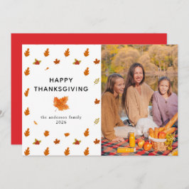 幸せエレガントモダンな感謝祭の秋の写真 シーズンカード