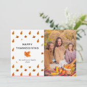 幸せエレガントモダンな感謝祭の秋の写真 シーズンカード (スタンド正面)