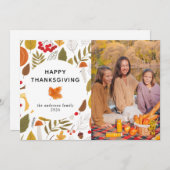 幸せエレガントモダンな感謝祭の秋の写真 シーズンカード (正面/裏面)