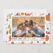 幸せエレガントモダンな感謝祭の秋の写真 シーズンカード (正面)