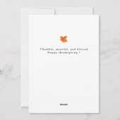 幸せエレガントモダンな感謝祭の秋2写真 シーズンカード (裏面)