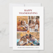 幸せエレガントモダンな感謝祭の秋3枚の写真 シーズンカード (正面)