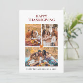 幸せエレガントモダンな感謝祭の秋3枚の写真 シーズンカード (スタンド正面)