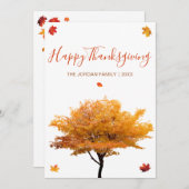 幸せカスタマイズな感謝祭の秋の木 シーズンカード (正面/裏面)