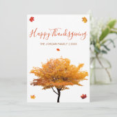幸せカスタマイズな感謝祭の秋の木 シーズンカード (スタンド正面)