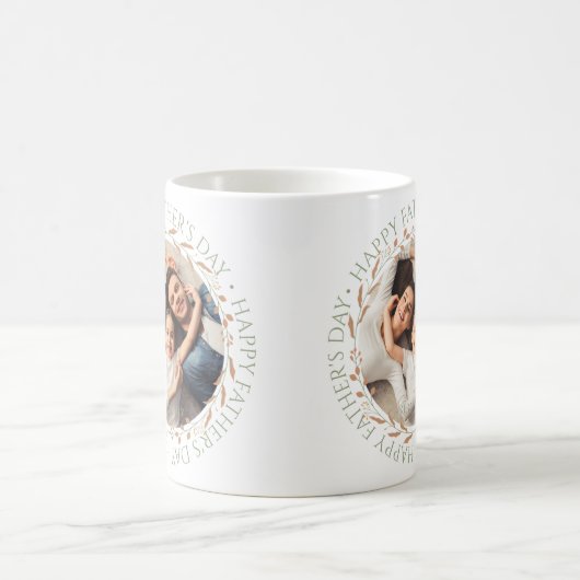 幸せカスタムな写真お父さんの日マグギフト コーヒーマグカップ (中央)
