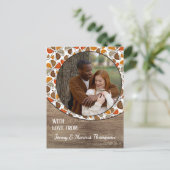 幸せカスタムな感謝祭のホリデーカードを愛する ポストカード (スタンド正面)