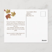 幸せカスタムな感謝祭メッセージスタッフ ポストカード (裏面)