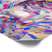 幸せカラフルなフワフワの古い英語のシェプドッグのポスター ポスター (角)