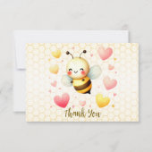 幸せカラフルな小さな蜂蜜ビーベイビーシャワーかわいい サンキューカード (正面)
