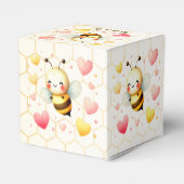 幸せカラフルな小さな蜂蜜ビーベイビーシャワーかわいい フェイバーボックス (裏面サイド)