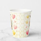 幸せカラフルな小さな蜂蜜ビーベイビーシャワーかわいい 紙コップ (右)