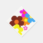 幸せカラフルな花 スタンダードカクテルナプキン (角)