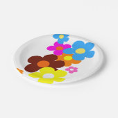 幸せカラフルな花 ペーパープレート (アングル)