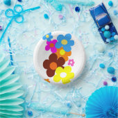 幸せカラフルな花 ペーパーボウル (パーティー)