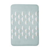 幸せカラフルな雨粒ふわふわ雲アクア バスマット (正面縦)