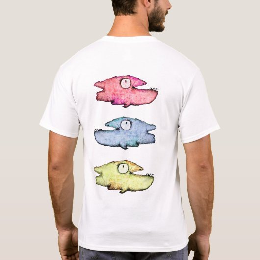 幸せカラフルな魚 Tシャツ (裏面)