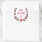 幸せシンプルな感謝祭エレガントのシール ラウンドシール (バッグ)