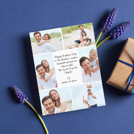 幸せスタイリッシュな父親の日6写真コラージュ シーズンポストカード