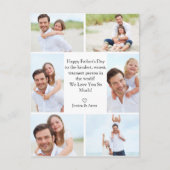 幸せスタイリッシュな父親の日6写真コラージュ シーズンポストカード (正面)