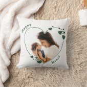 幸せハートグリーンフォト枕 クッション (ブランケット)