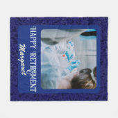 幸せパーソナライズされたなナース退職金ギフトブルー フリースブランケット (正面(横))