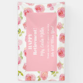 幸せパーソナライズされたな退職フローラ 横断幕 (縦)