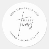 幸せモダンな涙を結婚流す ラウンドシール (正面)