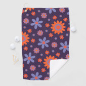 幸せレトロ花可愛い70sヒッピーデイジー柄 ゴルフタオル (インサイチュ)